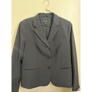 Talbots Blazer Jacket Women’s 14 Wool Blend Black Career Classic Chic Lined